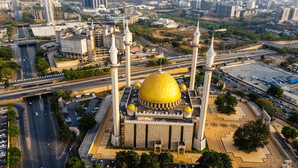 An overhead picture of the National Mosque, Abuja